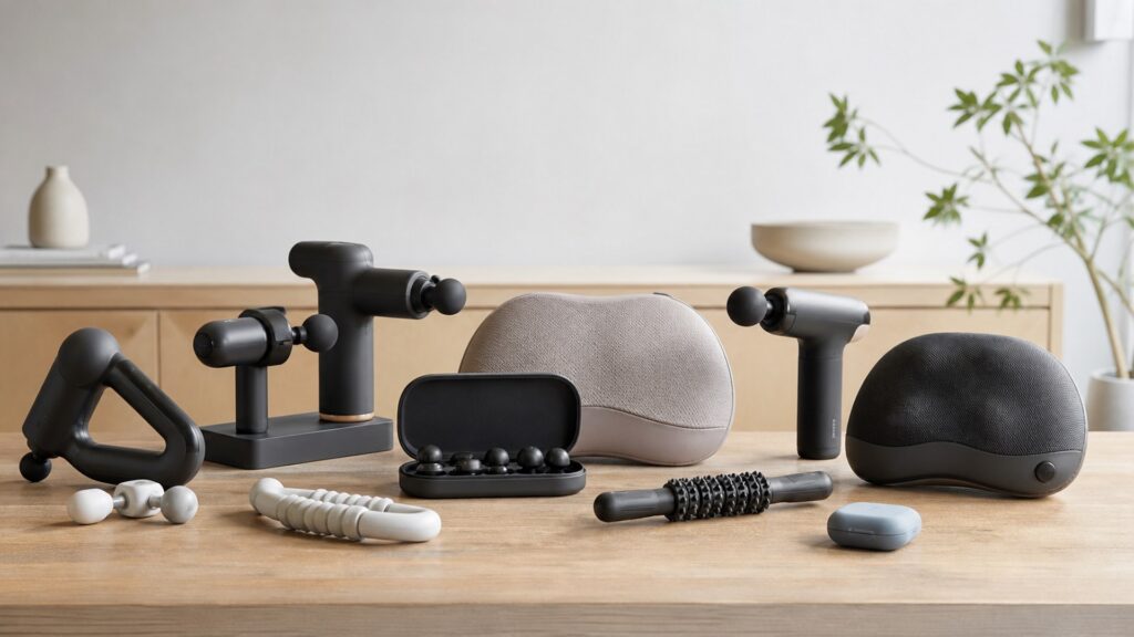 Unbranded massage therapy devices products arranged for a careful buying comparison