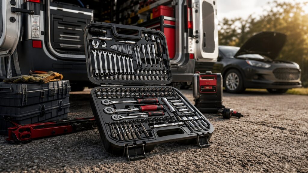 mechanics tool kits shopping setup for mobile mechanic kits with practical vehicle-focused details