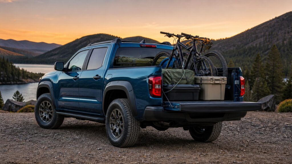 midsize pickup trucks shopping setup for family and cargo needs with practical vehicle-focused details