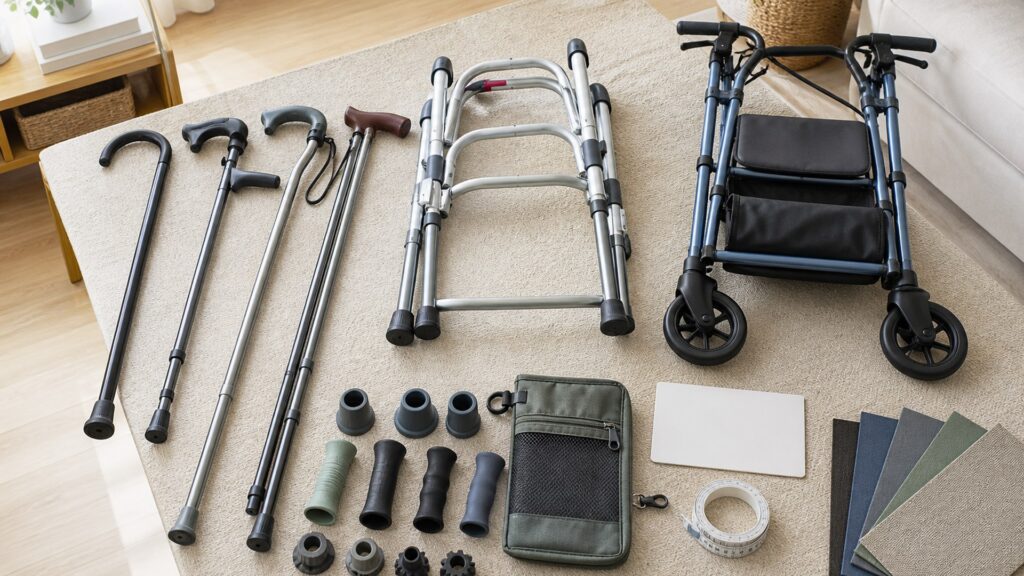 Unbranded mobility aids products arranged for a careful buying comparison
