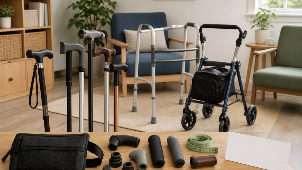 Unbranded mobility aids products arranged for a careful buying comparison