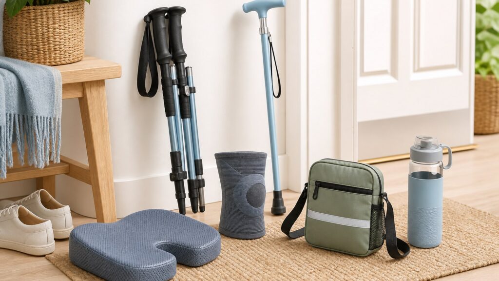 Unbranded mobility & support products arranged for a careful buying comparison