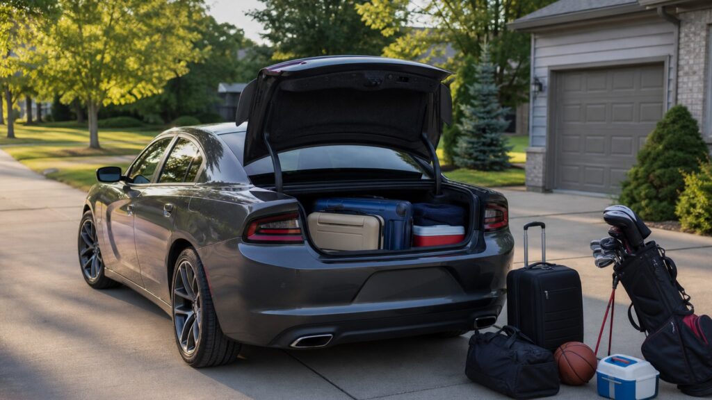 muscle cars shopping setup for family and cargo needs with practical vehicle-focused details