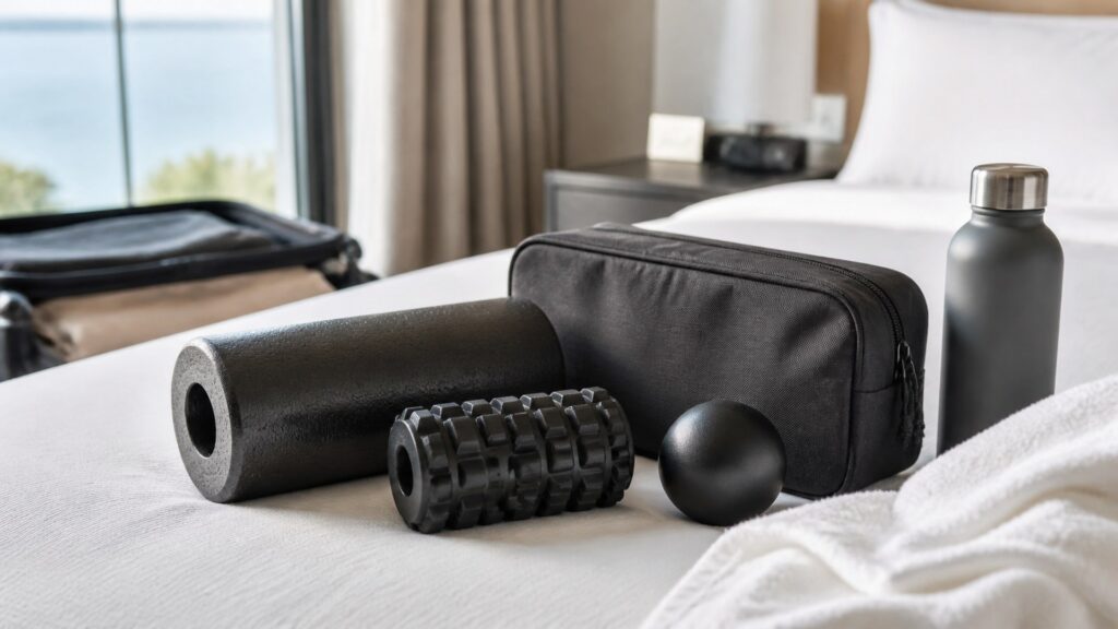muscle recovery rollers for travel recovery arranged in a practical buyer guide scene