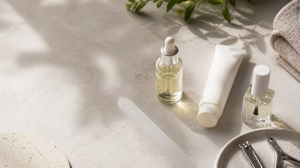 Unbranded editorial arrangement illustrating nail growth