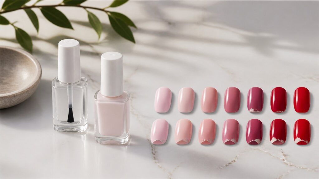 Unbranded editorial arrangement illustrating How to Choose Nail Polish for Salon Alternatives