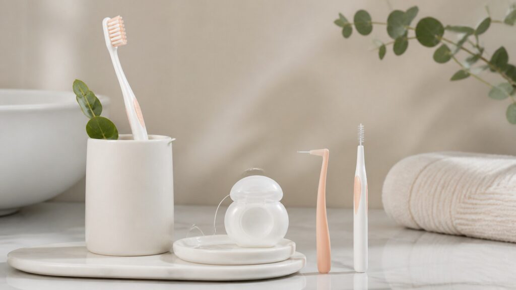 Unbranded editorial arrangement illustrating How to Choose Nail Polish Removal for Travel Kits