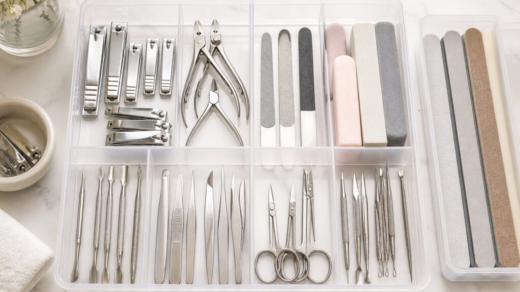 Unbranded editorial arrangement illustrating How to Choose Nail Tools for Tool Organization