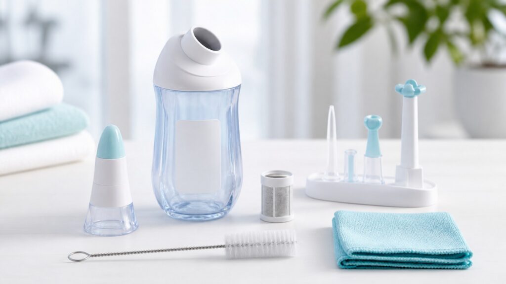Unbranded nasal irrigation devices products arranged for a careful buying comparison