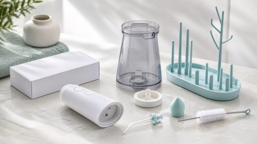 Unbranded nasal irrigation devices products arranged for a careful buying comparison