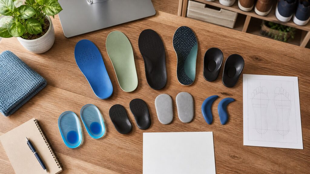 Unbranded orthopedic foot support products arranged for a careful buying comparison
