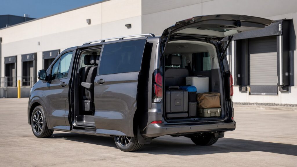 passenger vans shopping setup for family and cargo needs with practical vehicle-focused details