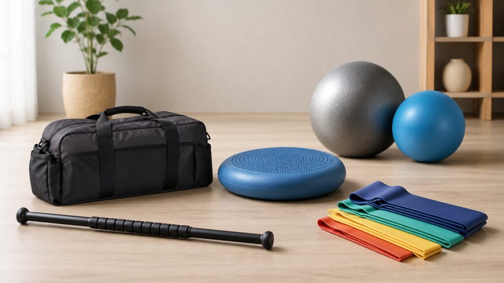Unbranded physical therapy equipment products arranged for a careful buying comparison