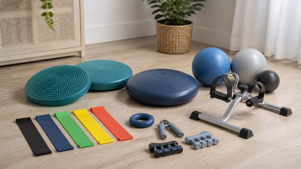 Unbranded physical therapy equipment products arranged for a careful buying comparison