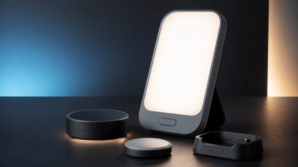 Unbranded portable light therapy devices products arranged for a careful buying comparison