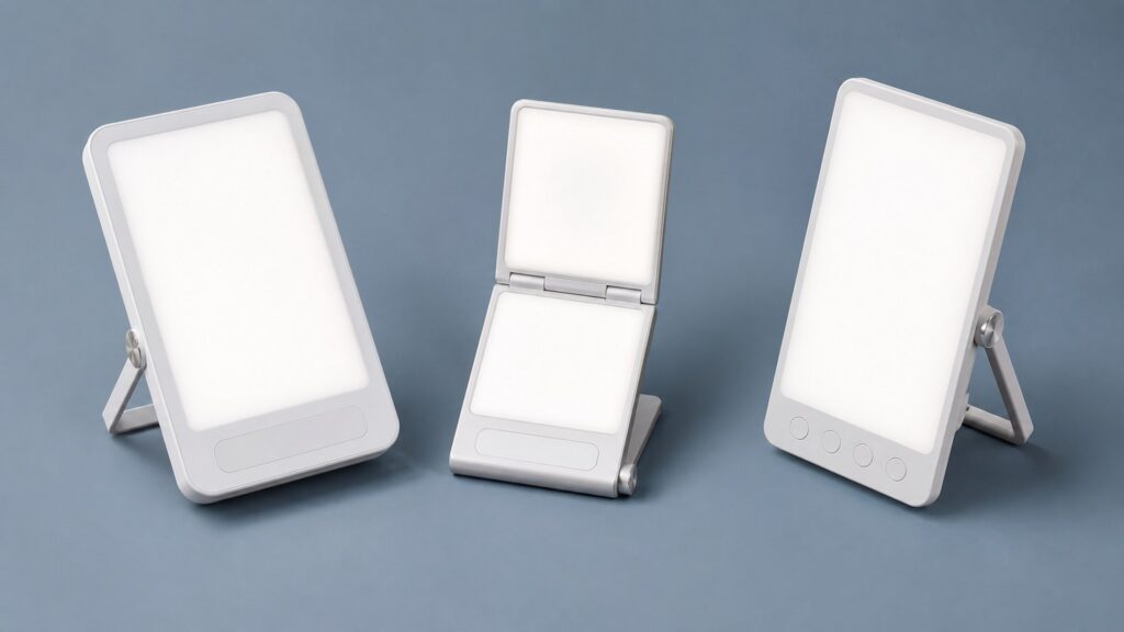 Unbranded portable light therapy devices products arranged for a careful buying comparison