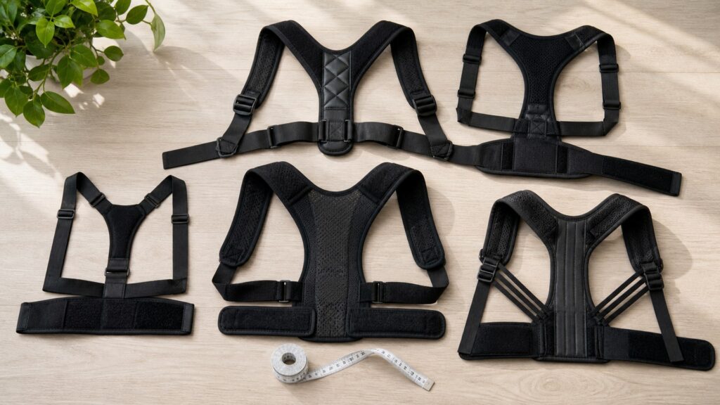 Unbranded posture correctors products arranged for a careful buying comparison