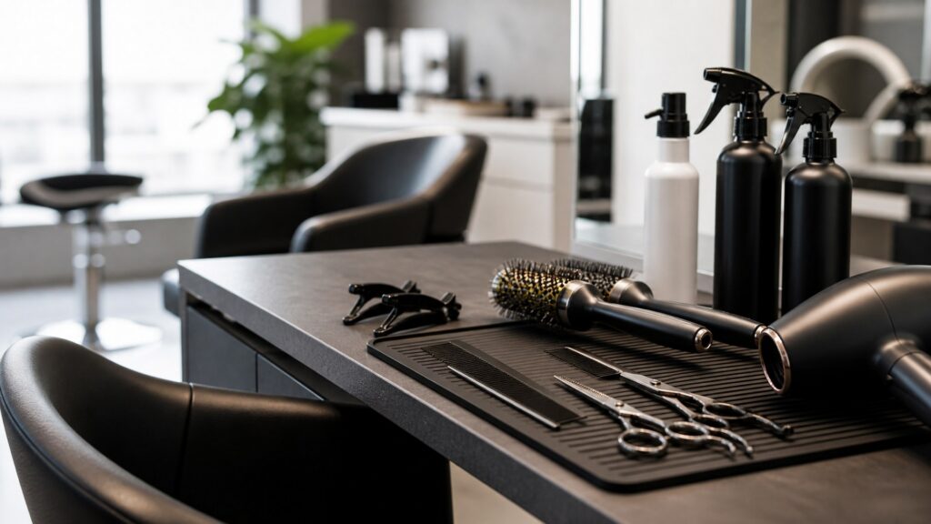 Unbranded editorial arrangement illustrating hair stylists