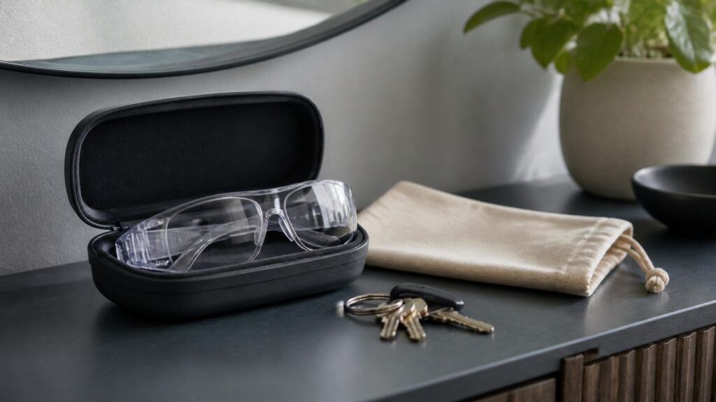 Unbranded protective eyewear products arranged for a careful buying comparison