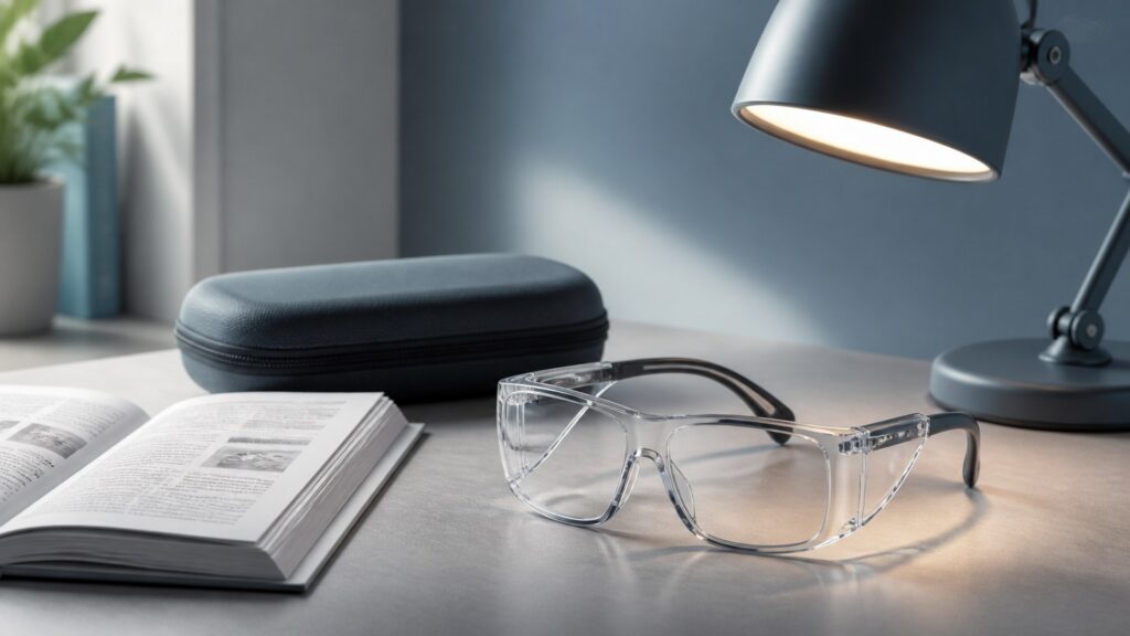 Unbranded protective eyewear products arranged for a careful buying comparison