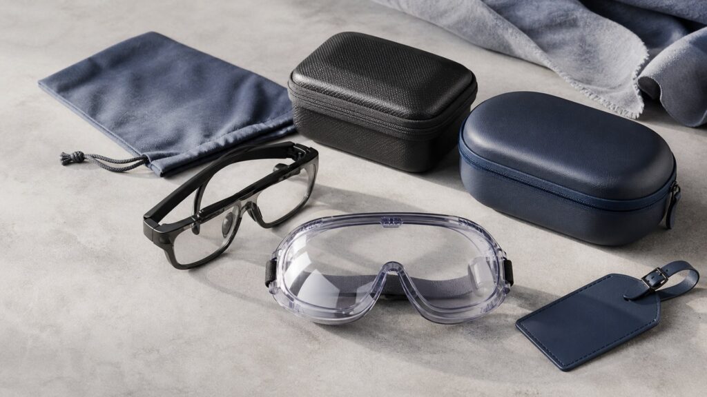 Unbranded protective eyewear products arranged for a careful buying comparison