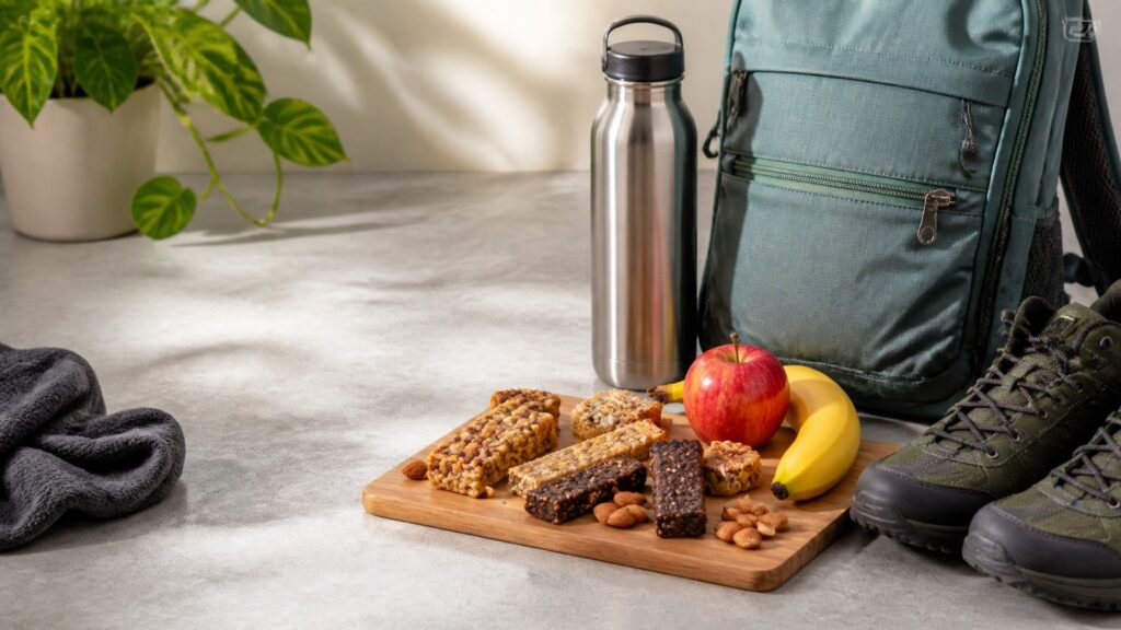 Unbranded protein snacks products arranged for a careful buying comparison