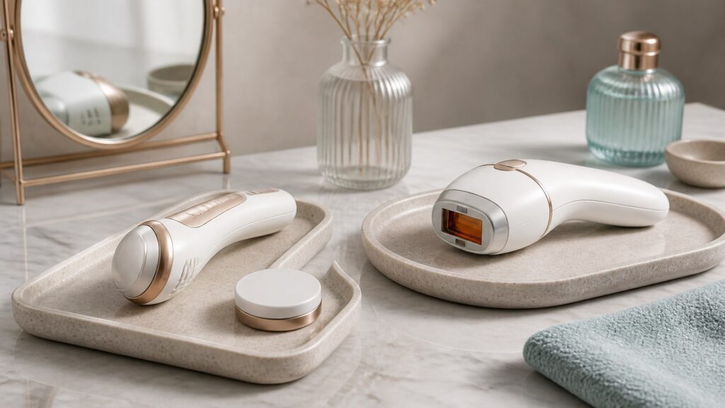 Unbranded editorial arrangement for radio frequency devices for hair-removal goals