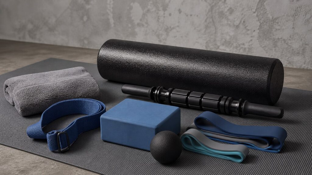 recovery and muscle therapy products for mobility training arranged in a practical buyer guide scene