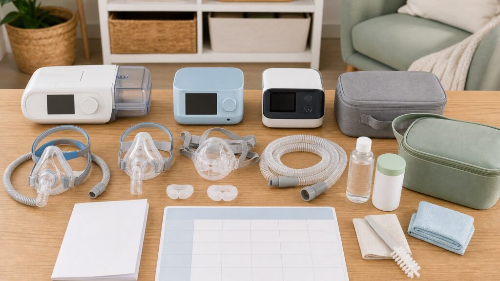 Unbranded respiratory support devices products arranged for a careful buying comparison