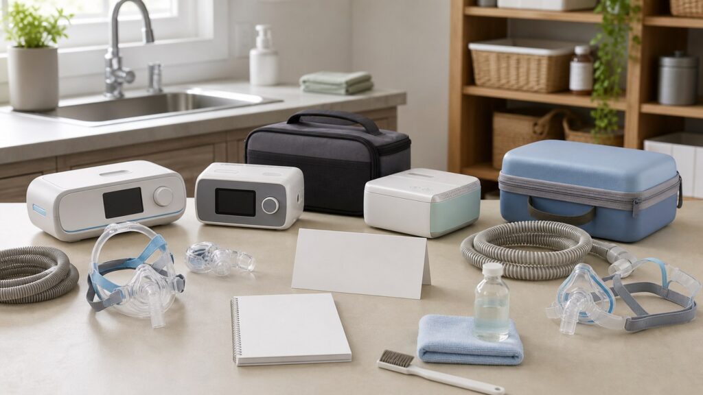 Unbranded respiratory support devices products arranged for a careful buying comparison