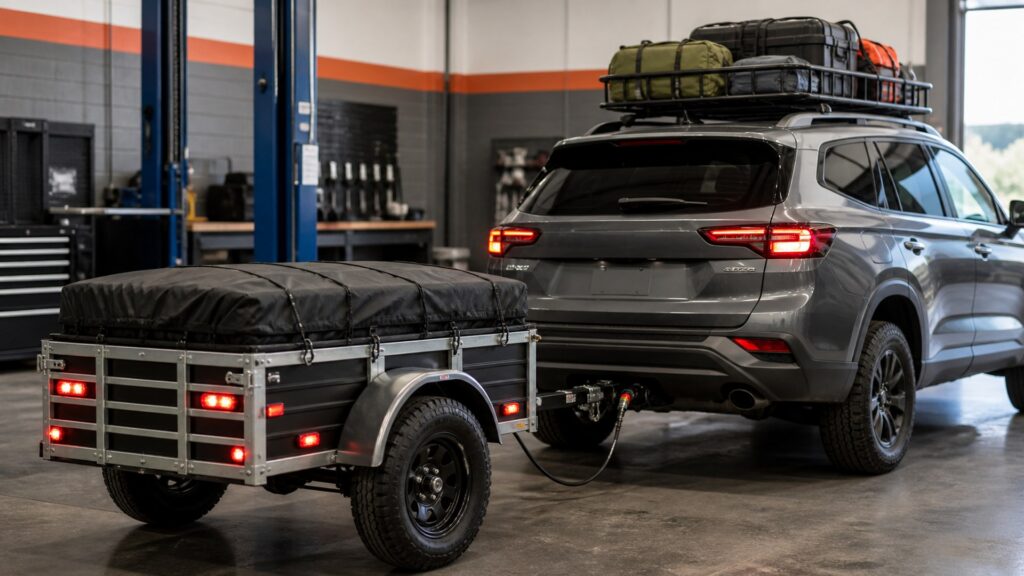 roof cargo baskets shopping setup for trailer wiring and braking with practical vehicle-focused details