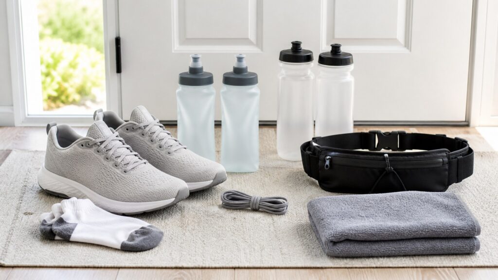 running shoes for hydration planning arranged in a practical buyer guide scene