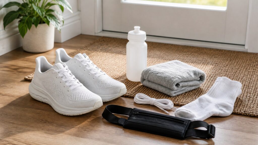 running shoes for long distances arranged in a practical buyer guide scene