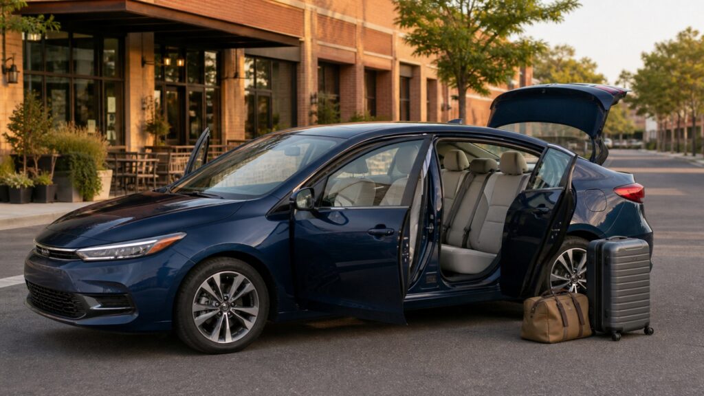 sedans shopping setup for family and cargo needs with practical vehicle-focused details