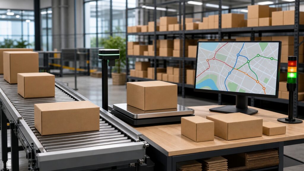 warehouse and ecommerce managers evaluating unbranded packing station and carrier workflow for a fast delivery buying decision