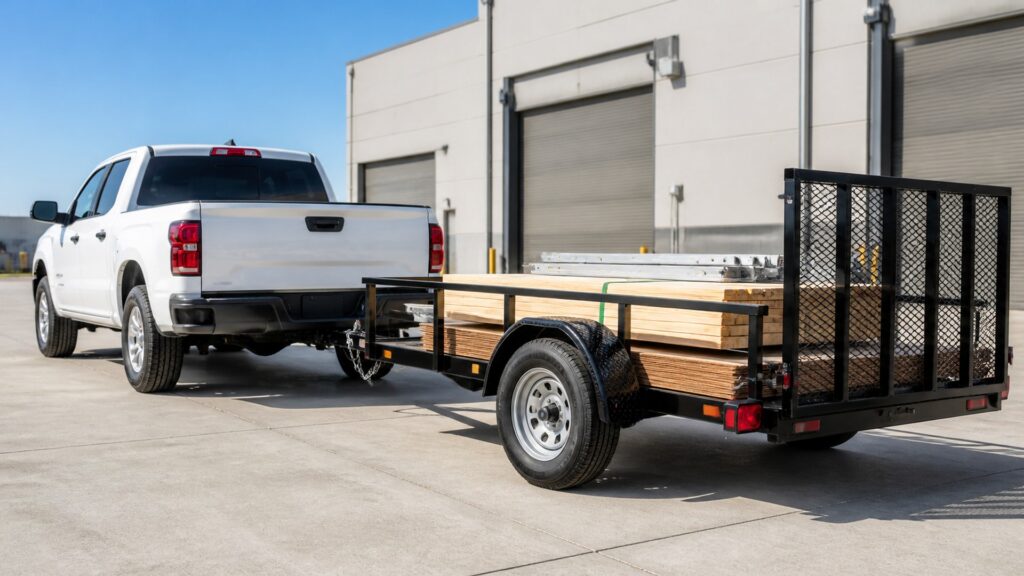 single axle utility trailers shopping setup for hitch class and payload limits with practical vehicle-focused details