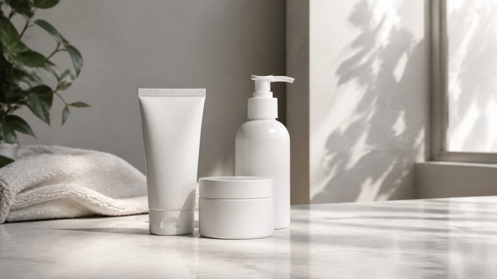 Unbranded editorial arrangement for skincare for beginners