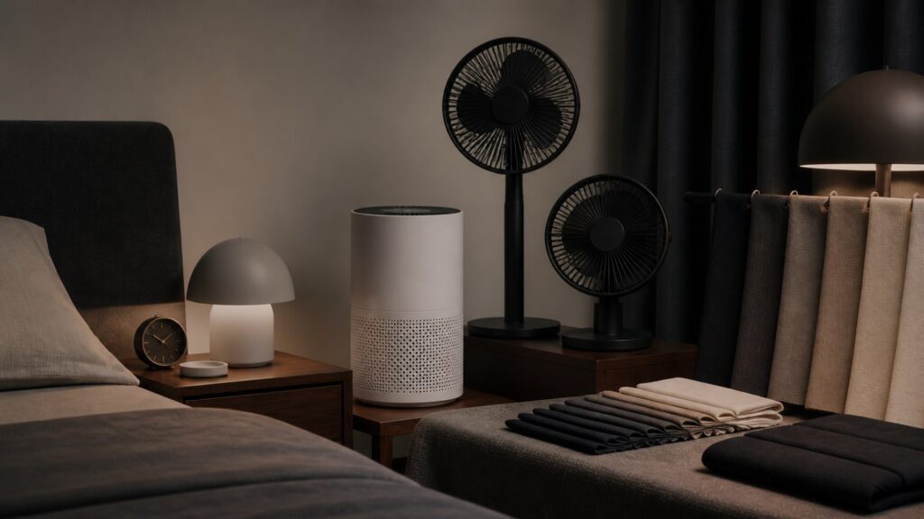 Unbranded sleep environment devices products arranged for a careful buying comparison