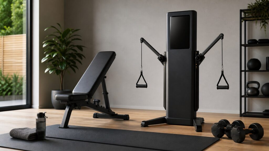 smart home gyms for strength training arranged in a practical buyer guide scene