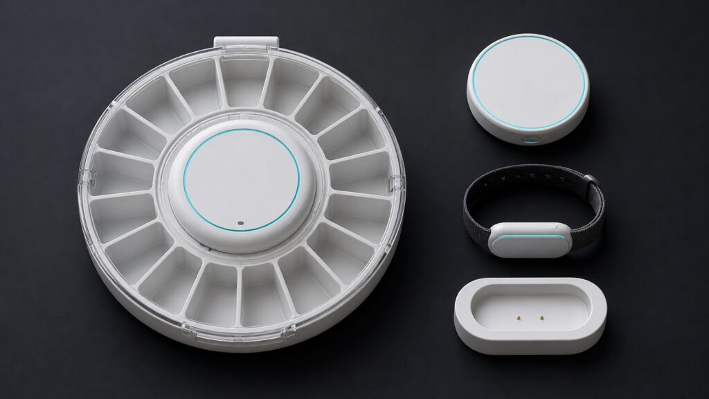 Unbranded smart pill dispensers products arranged for a careful buying comparison