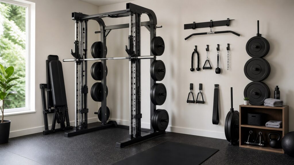 smith machines for storage planning arranged in a practical buyer guide scene