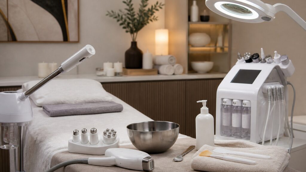 Unbranded editorial arrangement illustrating How to Choose Spa Equipment for Spa Rooms