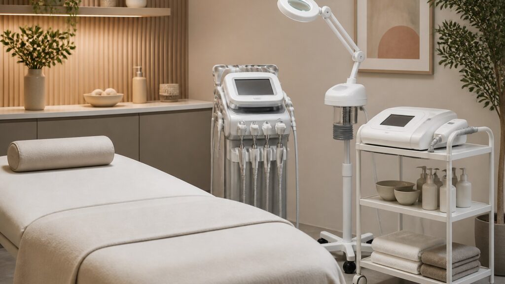 Unbranded editorial arrangement illustrating How to Choose Spa Equipment for Treatment Rooms