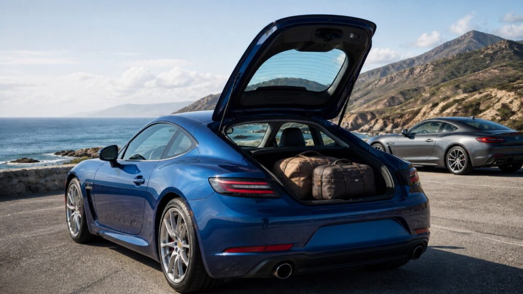 sports cars shopping setup for family and cargo needs with practical vehicle-focused details