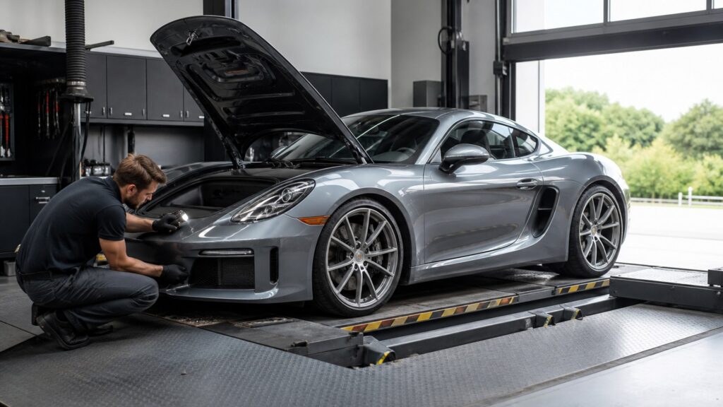 sports cars shopping setup for insurance and maintenance costs with practical vehicle-focused details