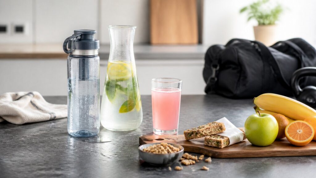 Unbranded sports nutrition foods products arranged for a careful buying comparison