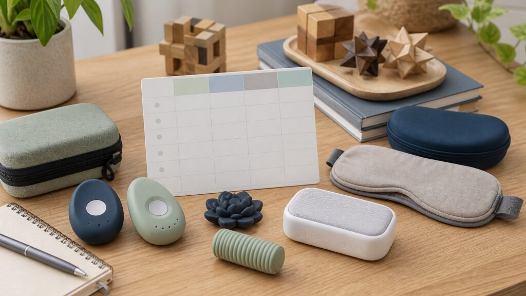 Unbranded stress relief devices products arranged for a careful buying comparison
