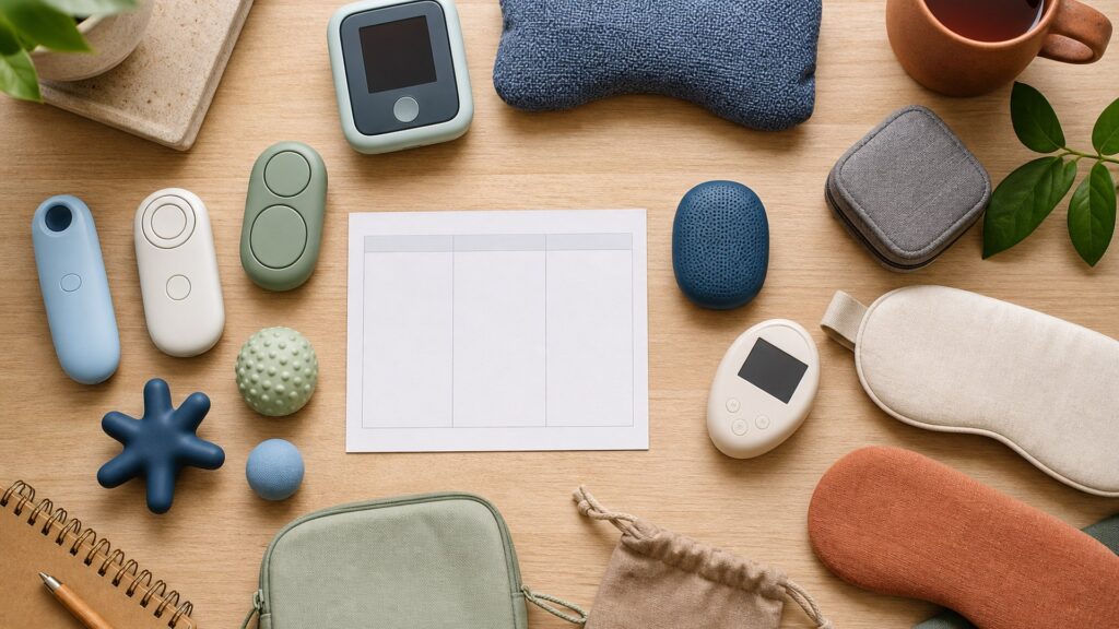 Unbranded stress relief devices products arranged for a careful buying comparison