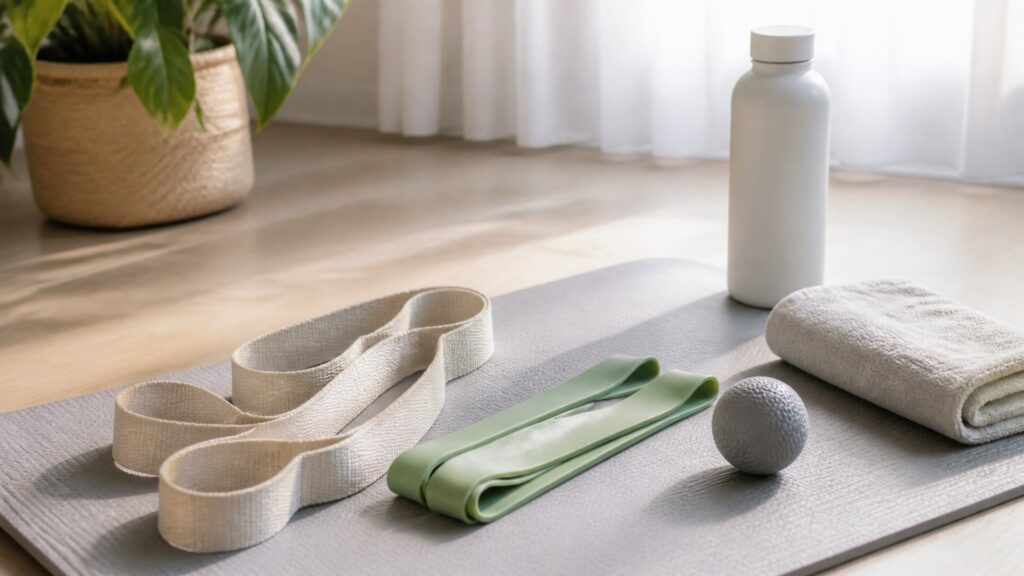 stretching tools for sore muscles arranged in a practical buyer guide scene