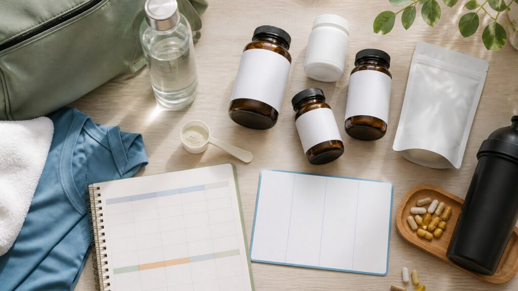 Unbranded supplements products arranged for a careful buying comparison